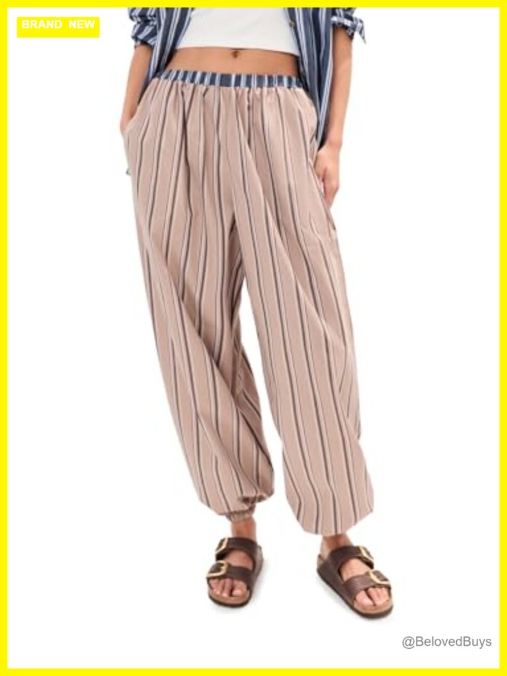 LE BOP Balloon Pants Poplin High Rise Pleated Front Loose Fit